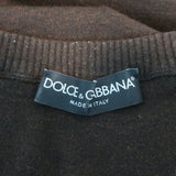 Dolce & Gabbana V-Neck Sweater Dark Brown Stretch Knit Size 42