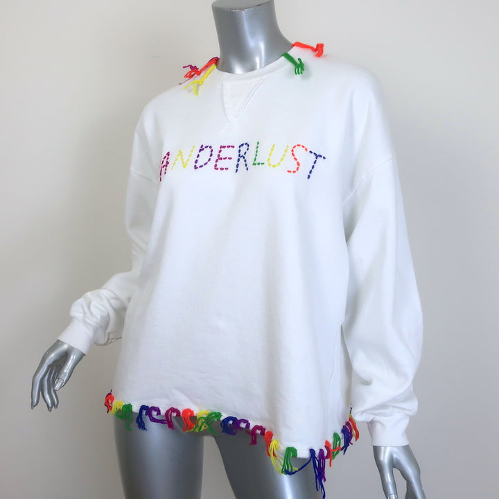 Mira Mikati Wanderlust Embroidered Fleece Sweatshirt White/Rainbow Size 42