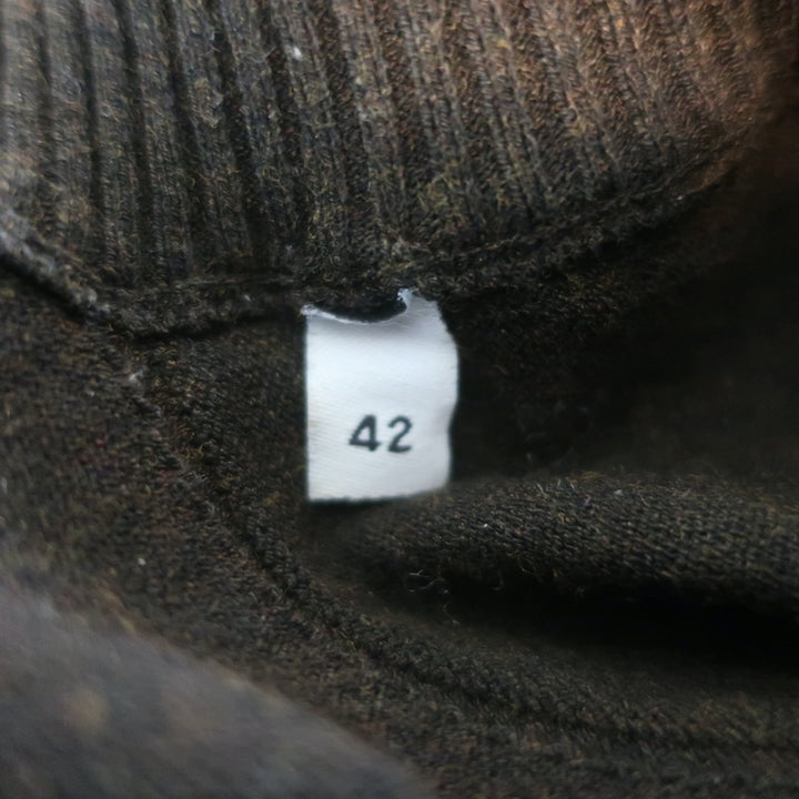 Dolce &amp; Gabbana V-Neck Sweater Dark Brown Stretch Knit Size 42