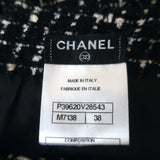 Chanel Tweed Skirt Black/White Wool-Blend Size 38