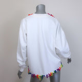 Mira Mikati Wanderlust Embroidered Fleece Sweatshirt White/Rainbow Size 42