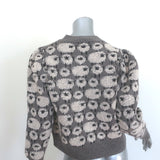 SEA Reese Sheep Jacquard Knit Sweater Gray Merino Wool Size Small