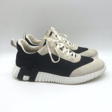 Hermes Bouncing Sneakers Black Mesh & Light Gray Suede Size 43.5