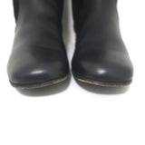 Gucci Lucille knee-high boots in black suede and leather with bamboo heel, pre-owned, gently worn, authentic luxury