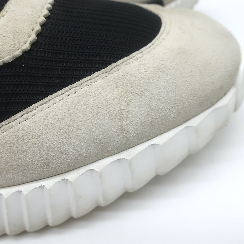 Hermes Bouncing Sneakers Black Mesh &amp; Light Gray Suede Size 43.5