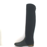 Gucci Lucille knee-high bamboo-heel boots in black suede and leather, gently pre-owned, authentic luxury, size 37