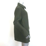 Jil Sander Button-Front Coat Forest Green Wool-Blend Size 40