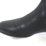 Authentic Gucci Lucille bamboo-heel knee-high boots in black suede and leather, pre-owned with gentle wear.
