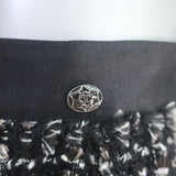 Chanel Frayed Boucle Tweed Skirt Black Checked Wool-Blend Size 40