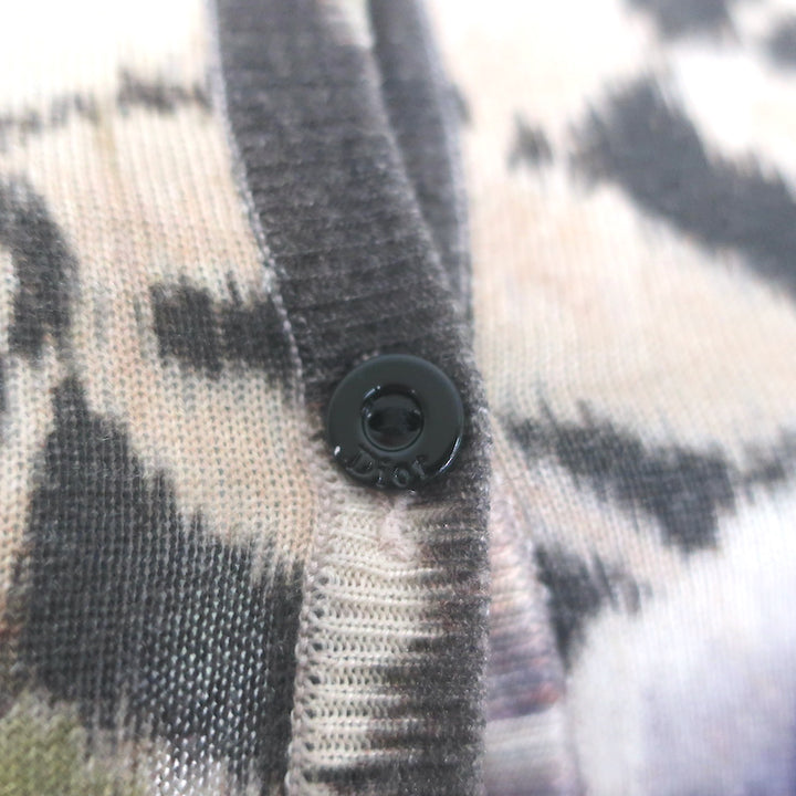 Christian Dior Jeweled-Neck Cardigan Black/Multi Floral Print Size US 6