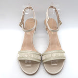 Christian Dior Dway Lurex-Embroidered Ankle Strap Sandals Pale Gold Size 37.5