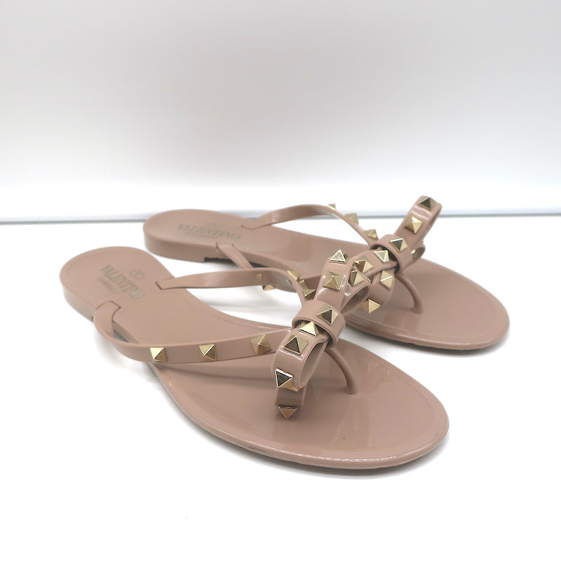 Valentino rockstud jelly sandals poudre Clearance