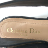 Christian Dior J'Adior Slingback Flats Black & White Checkered Leather Size 38