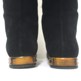 Gucci Lucille bamboo-heel knee-high boots in black suede and leather, authentic pre-owned, gently worn