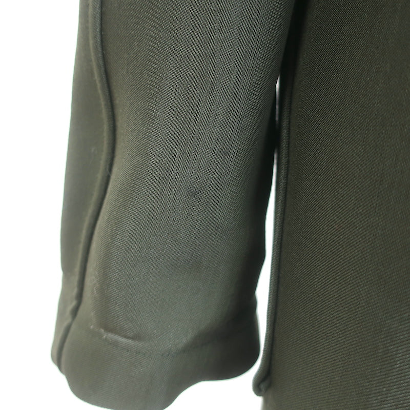 Jil Sander Button-Front Coat Forest Green Wool-Blend Size 40
