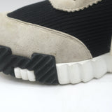 Hermes Bouncing Sneakers Black Mesh & Light Gray Suede Size 43.5