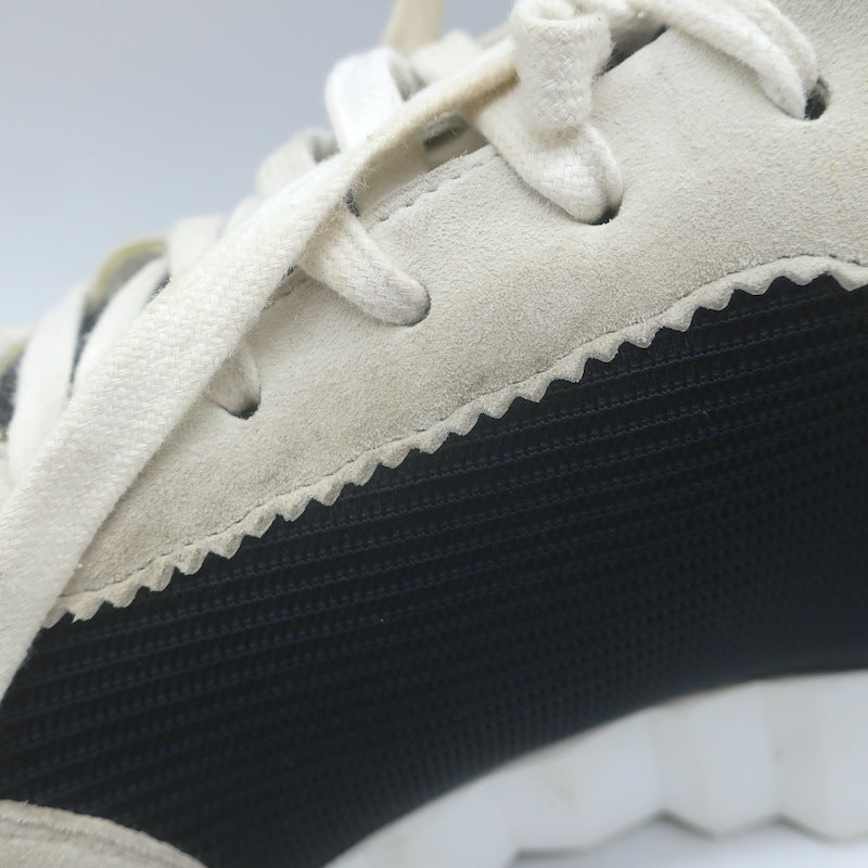 Hermes Bouncing Sneakers Black Mesh &amp; Light Gray Suede Size 43.5