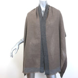 Brunello Cucinelli Fringed Cashmere Colorblock Scarf Brown/Gray