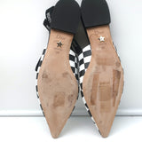Christian Dior J'Adior Slingback Flats Black & White Checkered Leather Size 38