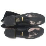 Gucci Lucille knee-high boots in black suede and leather with bamboo heel, authentic and gently pre-owned luxury