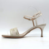 Christian Dior Dway Lurex-Embroidered Ankle Strap Sandals Pale Gold Size 37.5