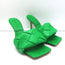 Bottega Veneta Lido Mules Grass Intrecciato Leather Size 37.5 High Heel Sandals