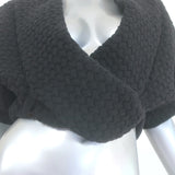 Alaia Twist-Front Shrug Cardigan Black Virgin Wool Textured Knit Size 38