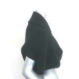 Alaia Twist-Front Shrug Cardigan Black Virgin Wool Textured Knit Size 38