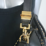 Givenchy Small Antigona leather crossbody in black with chain trim, pre-owned luxury piece with authentic wear