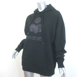 Isabel Marant Etoile Mansel Glitter Logo Hoodie Sweatshirt Black Size 40