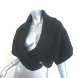 Alaia Twist-Front Shrug Cardigan Black Virgin Wool Textured Knit Size 38