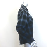 Amiri Distressed Ombre Plaid Flannel Shirt Blue Size Large