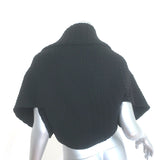 Alaia Twist-Front Shrug Cardigan Black Virgin Wool Textured Knit Size 38