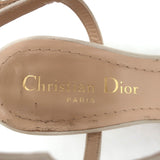 Christian Dior Dway Lurex-Embroidered Ankle Strap Sandals Pale Gold Size 37.5