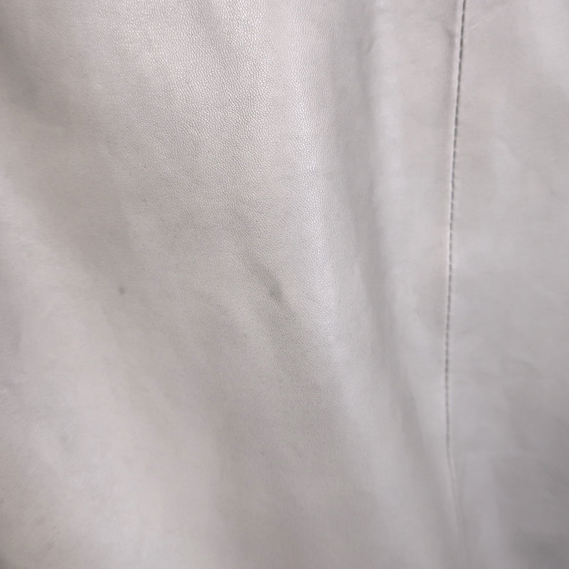 Pure DKNY Draped Leather Jacket Taupe Size Large