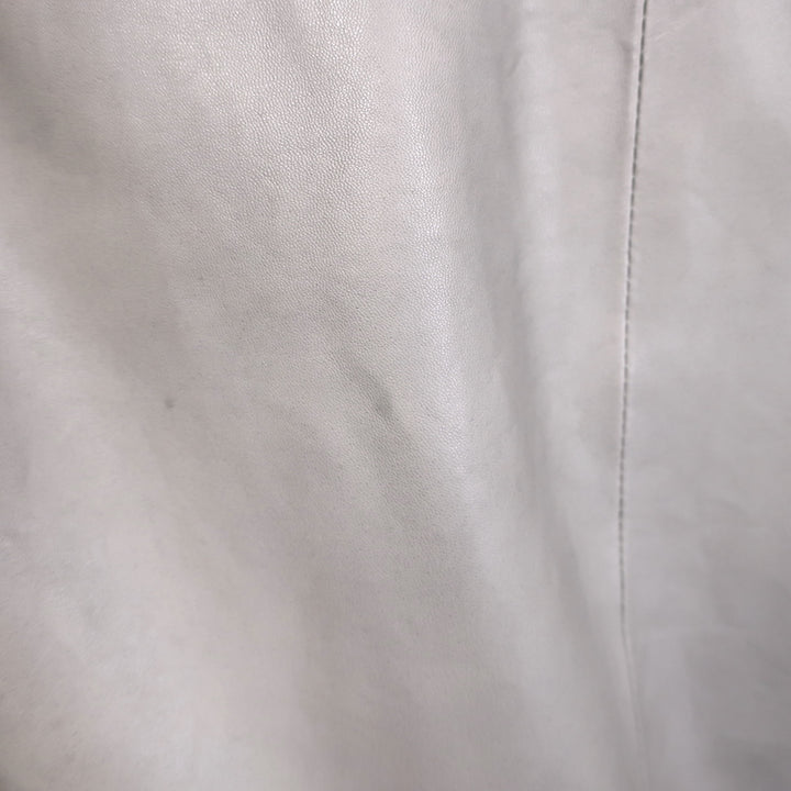 Pure DKNY Draped Leather Jacket Taupe Size Large