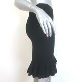 Alaia Ruffled-Hem Metallic Jacquard Skirt Black Size 38