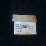 Alaia Twist-Front Shrug Cardigan Black Virgin Wool Textured Knit Size 38