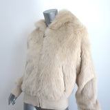 Polo Ralph Lauren Faux Fur Hoodie Jacket Ecru Size Medium