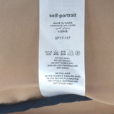 Self-Portrait Crochet One Shoulder Midi Dress Navy/White Striped Knit Size US 6