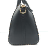 Givenchy Chain-Trimmed Small Antigona black leather crossbody bag with gold hardware, authentic pre-owned with light wear