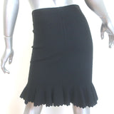 Alaia Ruffled-Hem Metallic Jacquard Skirt Black Size 38