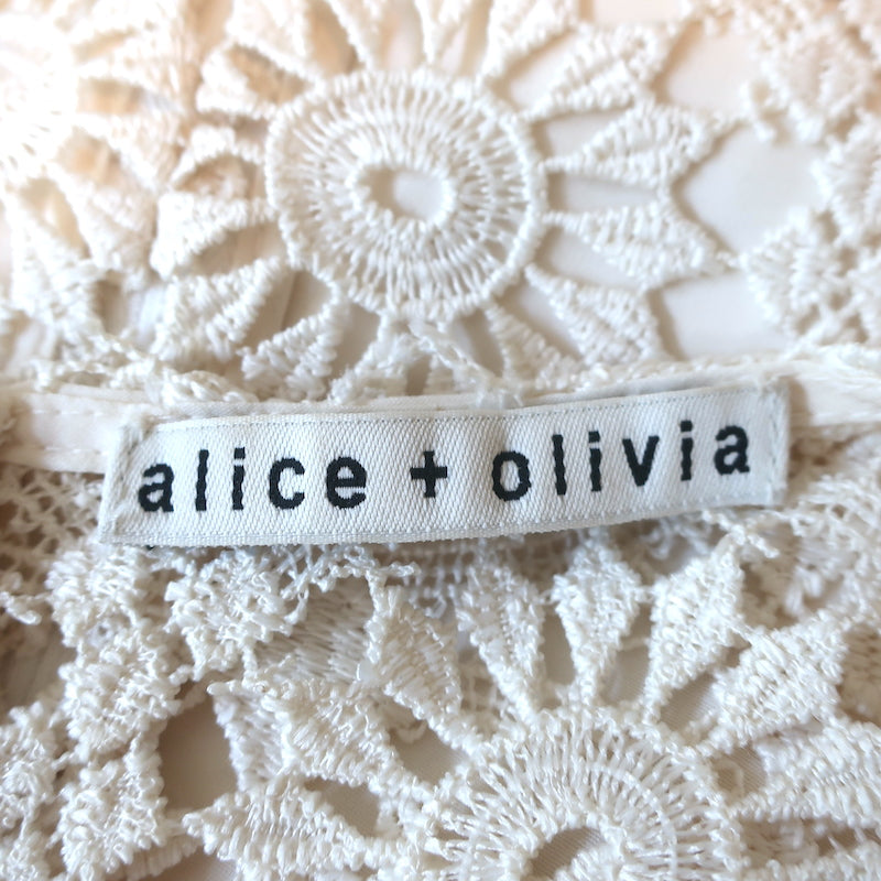 Alice + Olivia Lace Tunic Ivory Size Medium Sleeveless Maxi Dress