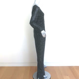 Balmain Sequined Open-Back Gown Black Size 42 Long Sleeve Maxi Dress