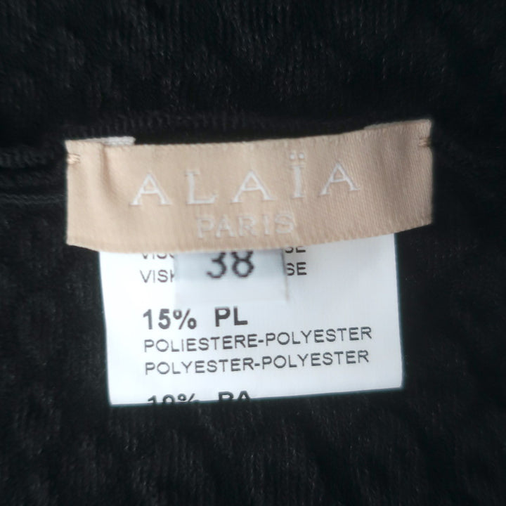 Alaia Ruffled-Hem Metallic Jacquard Skirt Black Size 38