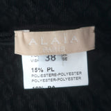 Alaia Ruffled-Hem Metallic Jacquard Skirt Black Size 38