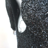 Balmain Sequined Open-Back Gown Black Size 42 Long Sleeve Maxi Dress