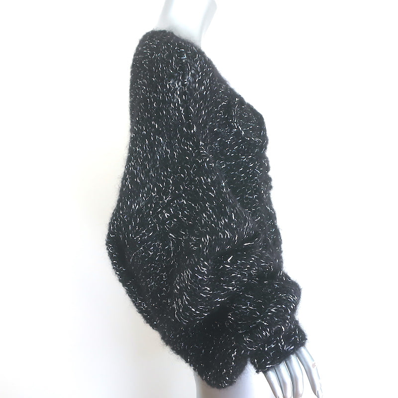 Loewe Anagram Metallic Sweater Black/Silver Mohair-Blend Size Medium
