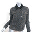 Louis Vuitton Monogram Denim Jacket with Velvet Collar Black Size 38