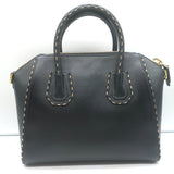 Givenchy Chain-Trimmed Small Antigona black leather crossbody with gold hardware, pre-owned luxury handbag